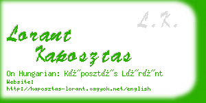 lorant kaposztas business card